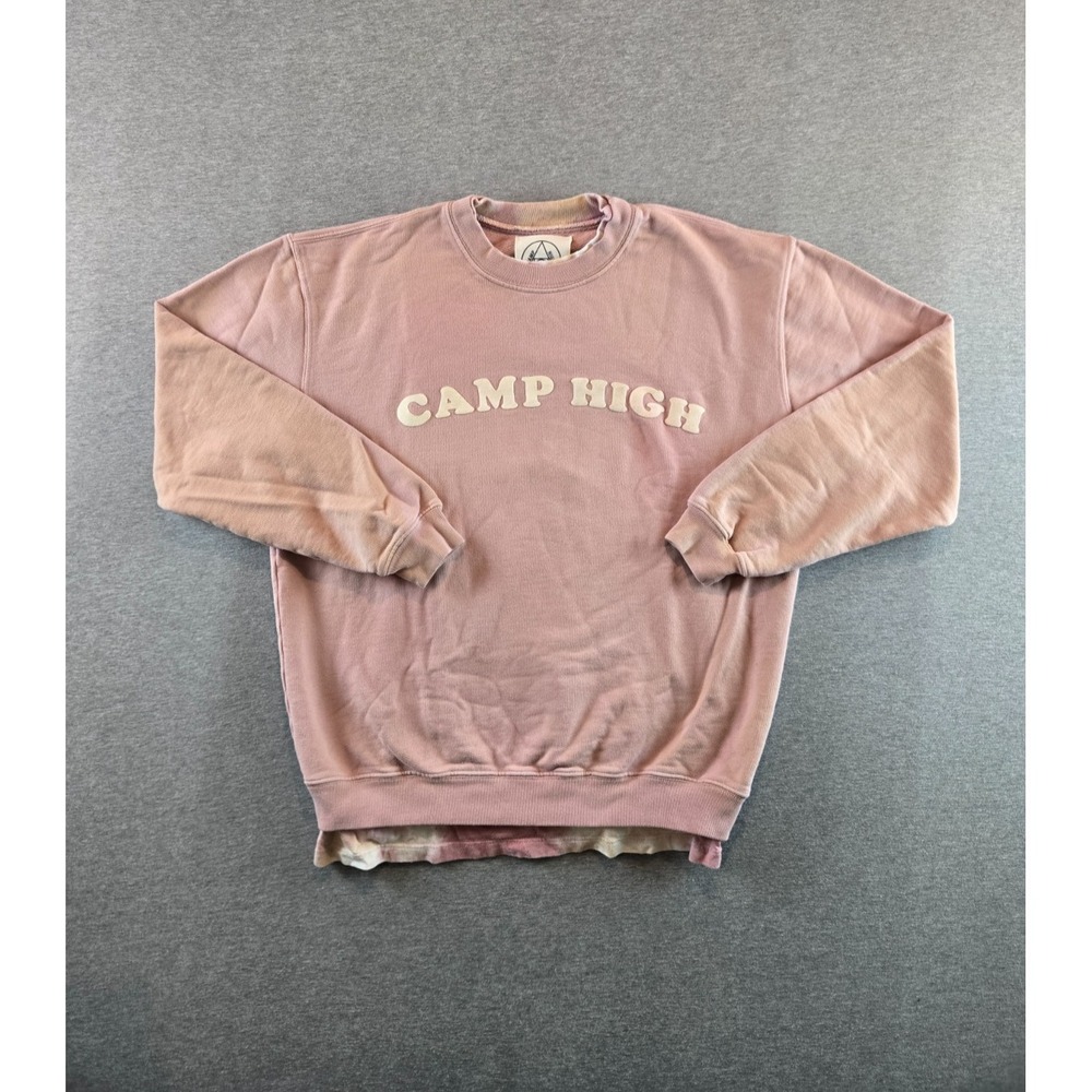 Camp High x John Mayer Sweatshirt Mens S Red Rocks Pink Spy Dye Counselor Crew